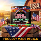Healthergize hemp gummies USA imported jar angle view