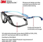 3M protective eyewear profile view highlighting the Cord Control System slots