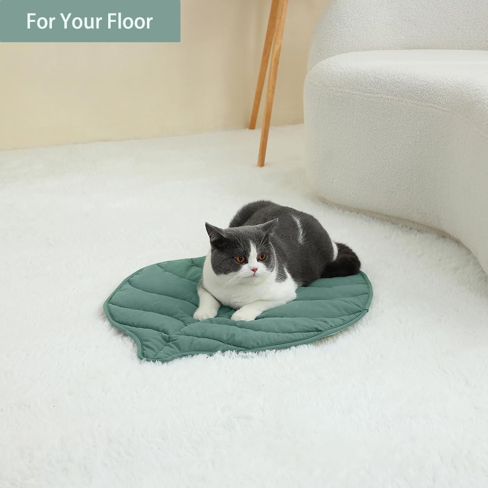 Letalong premium soft cotton cat mat placed elegantly on a living room sofa