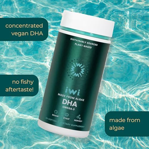 Iwi DHA algae oil brain and eye support supplement capsules