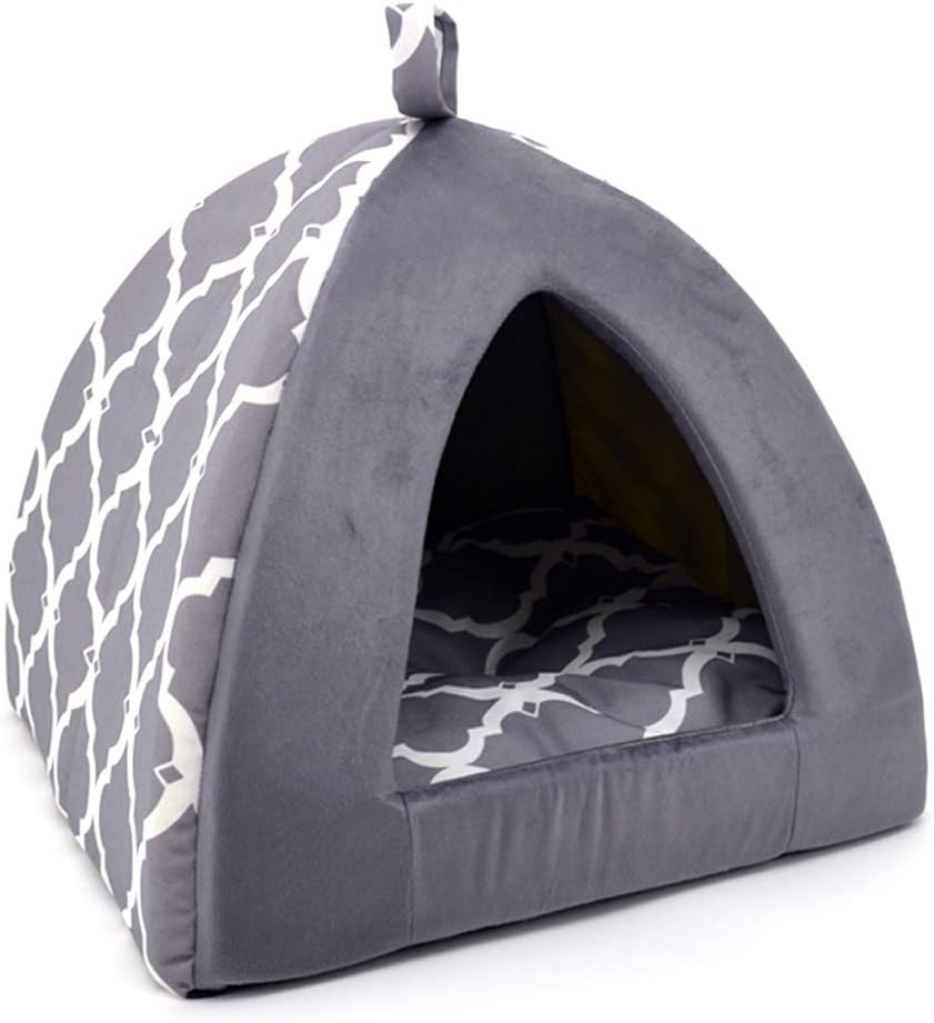 Best Pet Supplies Cat Bed for Indoor Cat, Domed Tent House with Removable Pillow, Covered Cat Cave for Small Dog, Puppies and All Breeds of Cats - Gray, 16 x 16 x H:16" - Image 13