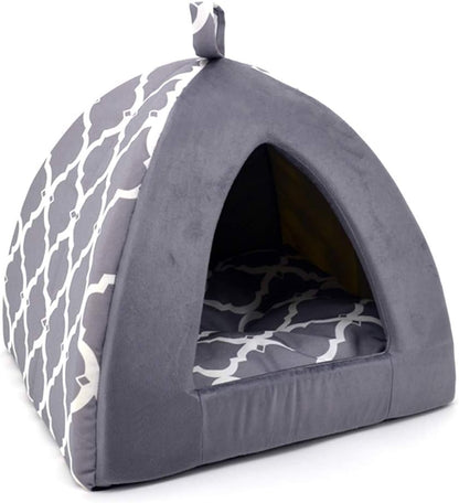 Best Pet Supplies Cat Bed for Indoor Cat, Domed Tent House with Removable Pillow, Covered Cat Cave for Small Dog, Puppies and All Breeds of Cats - Gray, 16 x 16 x H:16" - Image 13