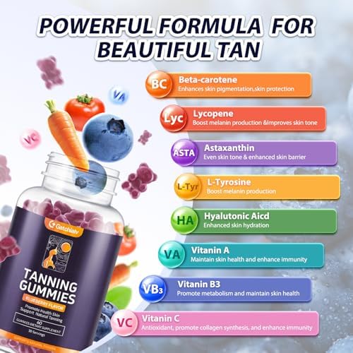 Gatchialv vegan sugar free tanning gummies texture and chewable shape