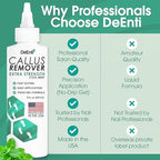 DeEnti callus remover gel texture showing thick no-drip formula.