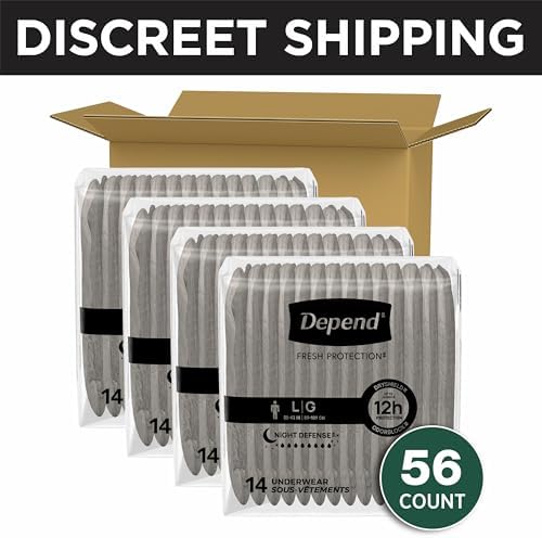 Depend overnight disposable underwear large size grey color perspective view