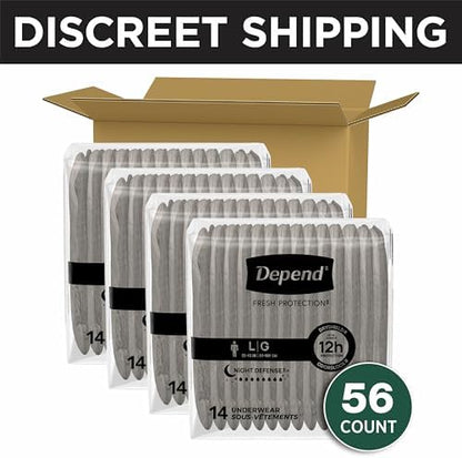 Depend overnight disposable underwear large size grey color perspective view