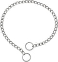 WePet dog chain collar front view showcasing heavy duty silver stainless steel Cuban links.