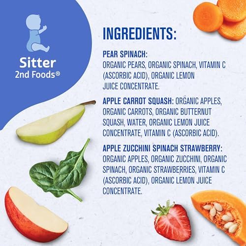 Nine pack of Gerber organic puree pouches for babies