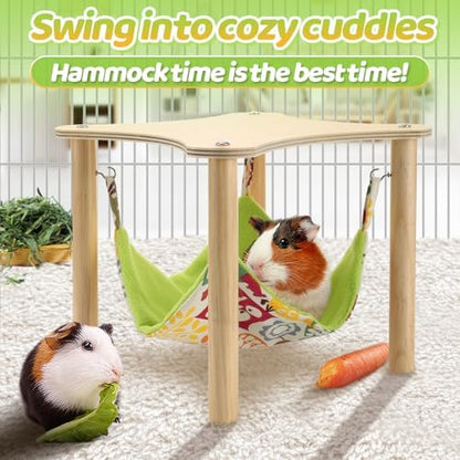 Assembled wooden frame and hanging bed for chinchilla