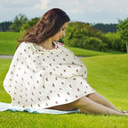 Treela nursing cover displayed on a stroller for shade