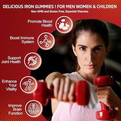 Authentic USA imported ZHPHK iron gummies for red blood cell support