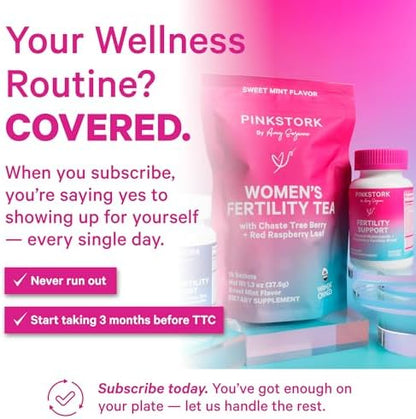 Authentic Pink Stork Fertility support packaging