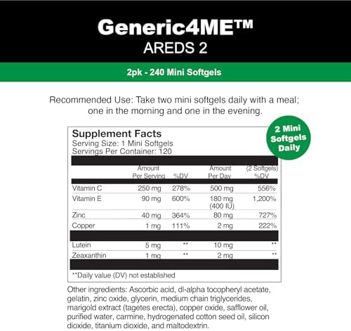 Generic4ME AREDS 2 eye health supplement box packaging