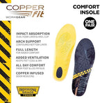 Copper Fit Work Gear Insoles bottom view showing trim to fit cutlines