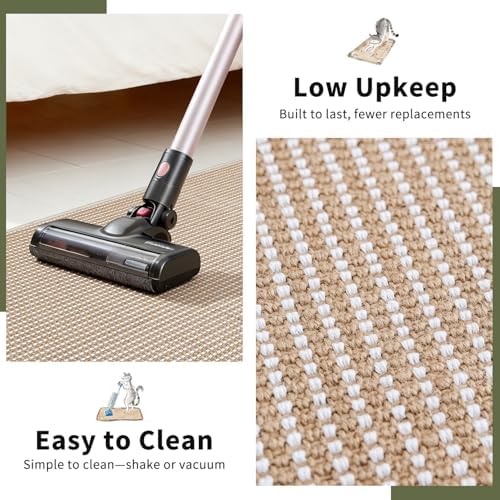 Longhair Ragdoll cat playing on the Petinstinct natural sisal floor carpet protector