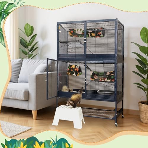 Yeyeplum small pet triangular nest and square hideout cage attachments close up.