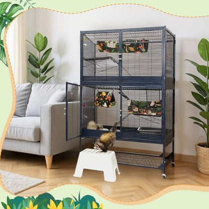 Yeyeplum small pet triangular nest and square hideout cage attachments close up.
