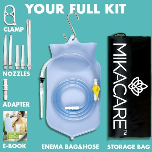Close up of the six assorted reusable enema tips included in the Mikacare detox kit.