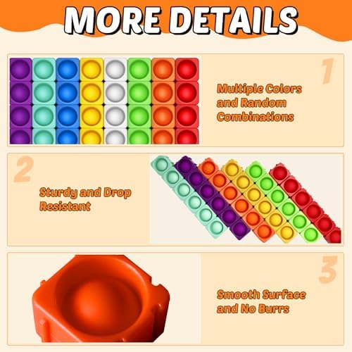 An adult holding the modular bubble popper toy demonstrating the flexible and durable food grade material.