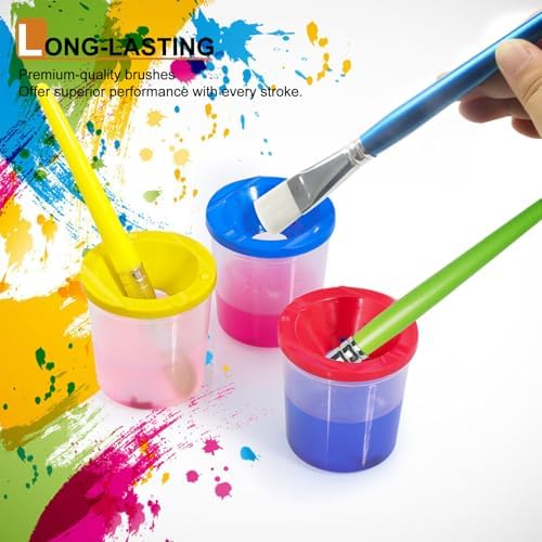 Children using the GACDR short handle art brushes in a classroom setting