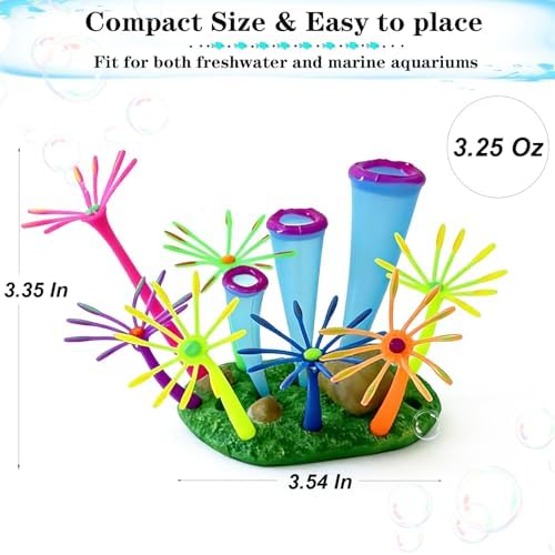 HIKTQIW glow in dark aquarium coral reef landscape decoration closeup