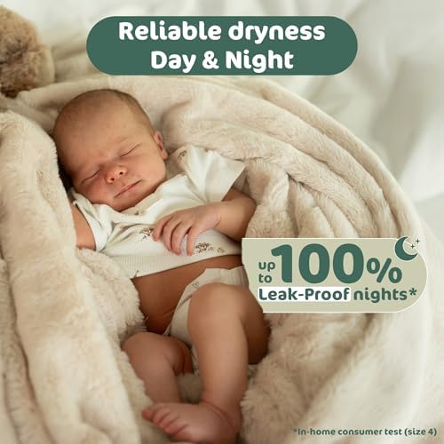 Close up of Naty plant based baby diaper packaging