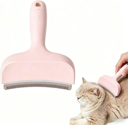 Pon Ywo Nree cat undercoat deshedding tool front view in pink
