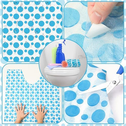 Drydiet bathroom floor protector mat installed neatly around a white ceramic toilet base.