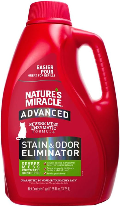 Nature's Miracle Advanced Cat Stain and Odor Eliminator Spray, Severe Mess Enzymatic Formula For Tough Pet Messes, 32 oz - Image 11