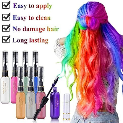 Educational display of rainbow hair colors using DeMoce chalk