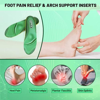 ORHILYA metatarsal pain relief shoe inserts with EVA and PORON layers.