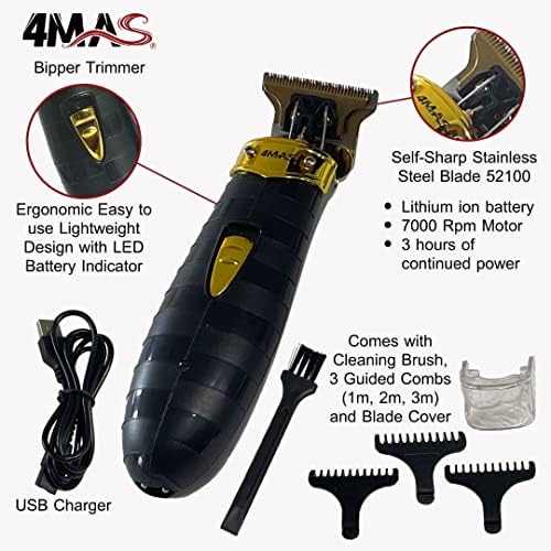 4MAS imported USA grooming tool kit with attachment guards and USB charging cable