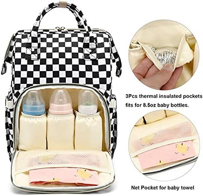 Yusudan waterproof nappy bag side angle highlighting the deep elastic side pockets.