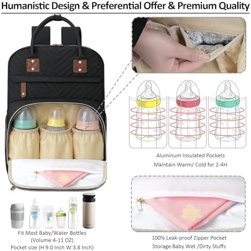 Tenot diaper bag backpack showing side pockets and structure