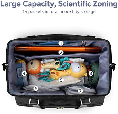 Side profile of Pripher mommy bag with insulated bottle pockets