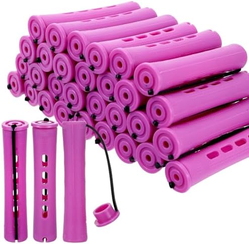 Classicseali purple perm rods thirty piece set front view for heatless hair curling