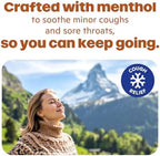 Ricola throat lozenges with fair trade honey and natural menthol details on the family size bag