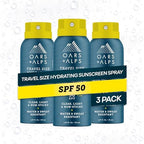 Oars + Alps Sunscreen Spray SPF 50 front view travel pack