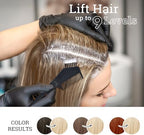 Complete DIY hair bleaching set containing tint bowl brush processing cap and gloves