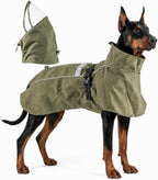 Rynvale Studio waterproof dog raincoat front view on medium breed