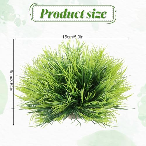 Two pieces of synthetic aquarium vegetation demonstrating the stable weighted anchor base setup