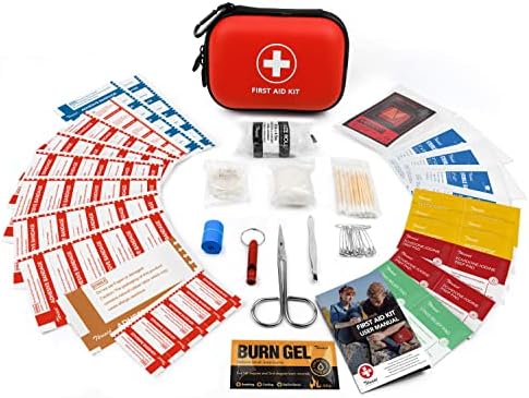 Water resistant EVA first aid case with double zippers and carabiner attachment