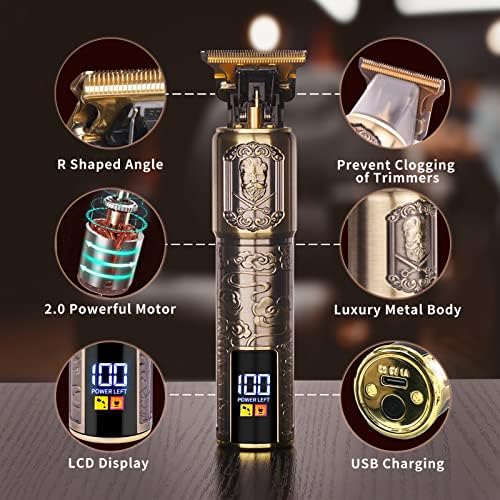 Ufree professional barber trimmer held in hand demonstrating the ergonomic retro design and premium weight.