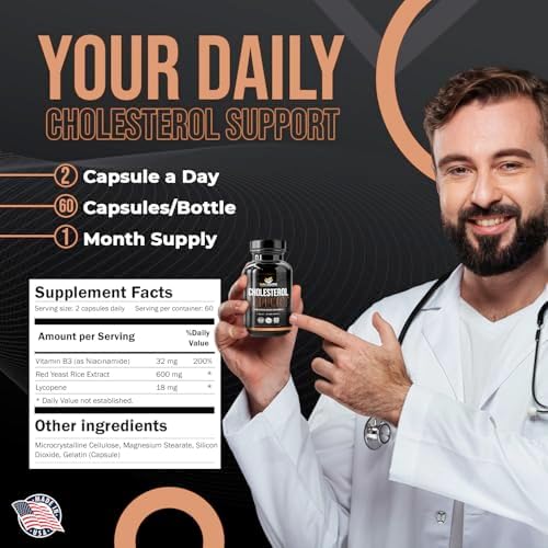 Back label of MAXCURE cholesterol management capsules displaying the Good Manufacturing Practices certified logo.