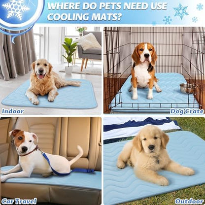ZENGAOOU washable pet cooling mat being loaded into a home washing machine for easy maintenance.
