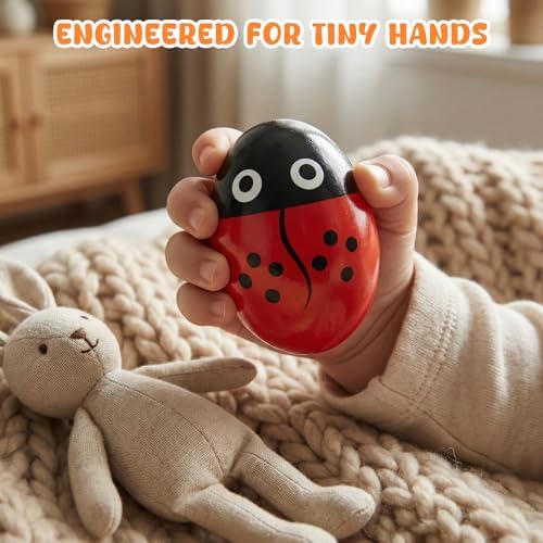 POPLAY baby musical toys packaging assortment containing twelve premium percussion wooden eggs
