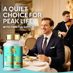 Natural ear noise reduction supplement capsules for men and women.