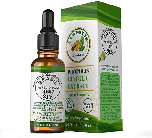 Propolis Health liquid supplement dropper bottle packaging label details