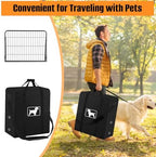 Ergonomic side carrying handles on pet travel bag for multi person transport