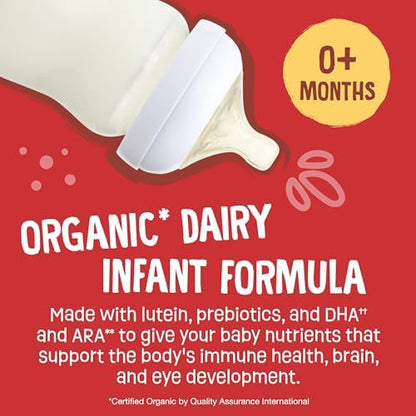 Earth's Best Organic formula powder scoop and nutritional facts